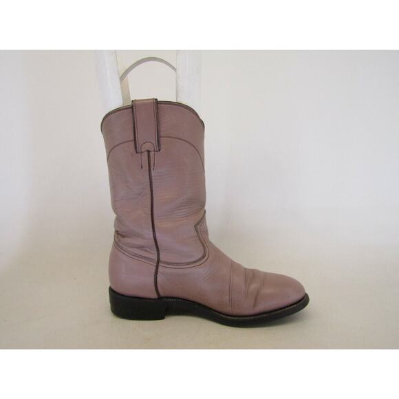 Pecos Bill Womens Size 6.5 B Roper Light Pink Leather Cowboy Western Boots - Picture 4 of 11
